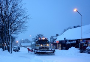 Södra Möckelby, Öland. Vinter. Snöoväder.