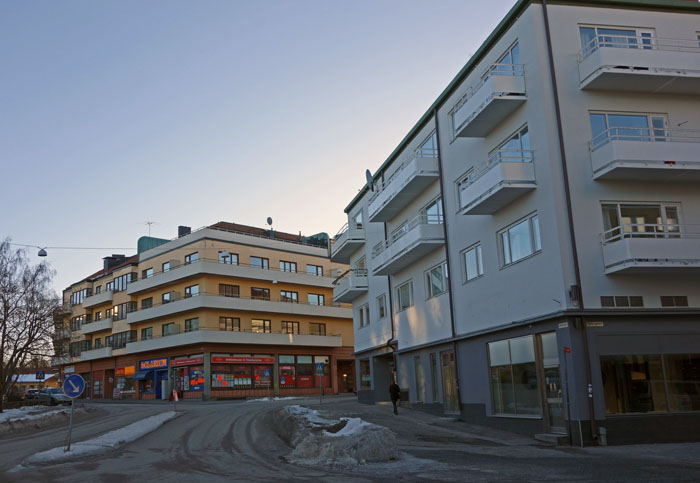 Balkonger kring Järntorget i Eskilstuna