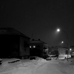 Svengrensgatan efter en dags snöande. 2012-12-05
